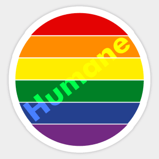 Rainbow Pride Flag Circle Lgbtq Humane colorful Sticker
